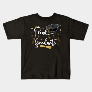 Proud Graduate | Quote With White Text Family Graduation Kids T-Shirt